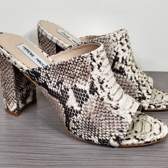 Steve Madden Esmeralda Slide Sandal, Natural Snake Print, Womens Size 8.5 / 39.5 - Picture 3 of 11